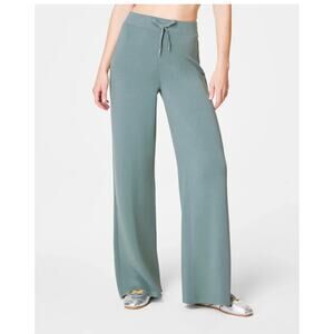 Spanx AirEssentials Wide Leg Pant - Cozy Green, Size Large